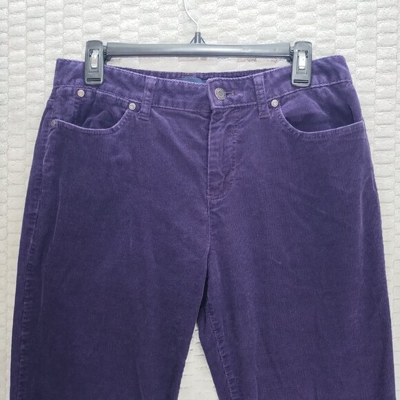Talbots Dark Purple Straight Leg High Rise Corduroy-Heritage-Sz 8 - Picture 3 of 14